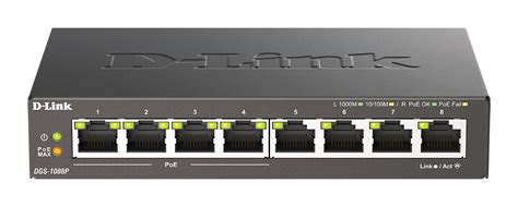 d-link dgs-1008p 8 port gigabit poe unmanaged switch metal housing|D-Link 1008p.